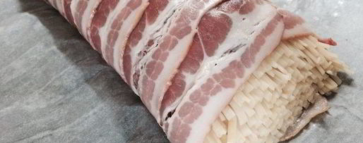 Шаг 4: беконно-макаронного рулет