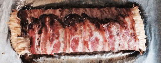 Шаг 5: беконно-макаронного рулет