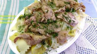 Рецепт Бешбармака с мясом индейки по-русски