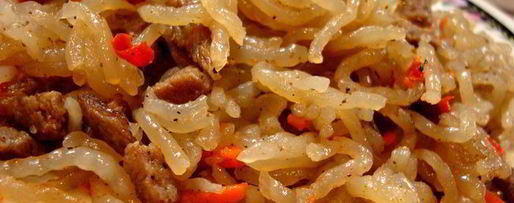 Шаг 7: чапче — крахмальной лапши с овощами и говядиной