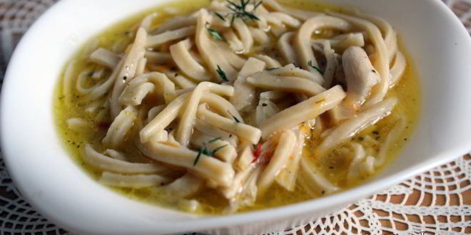 Рецепт домашней лапши с курицей