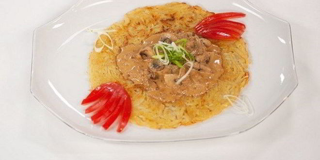 Рецепт драника с грибным соусом