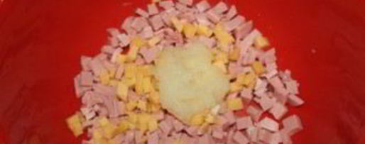 Шаг 2: драников с ветчиной