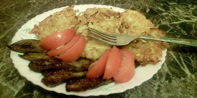 Рецепт картофельных драников с баклажанами