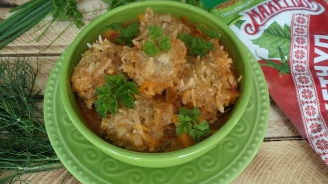 Рецепт Фрикаделек Ежики с овощами