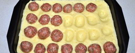 Шаг 2: фрикаделек, запеченных с картофельным пюре