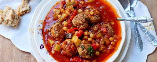 Шаг 8: нута с овощами и фрикадельками