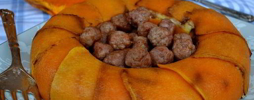 Шаг 13: рисовой короны с тыквой и фрикадельками