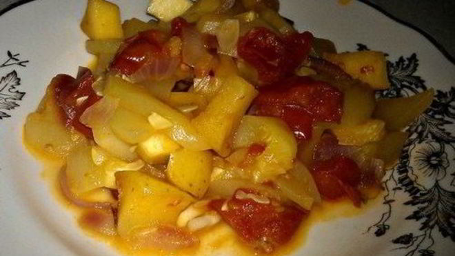 Рецепт Гарнира из кабачков с яблоками