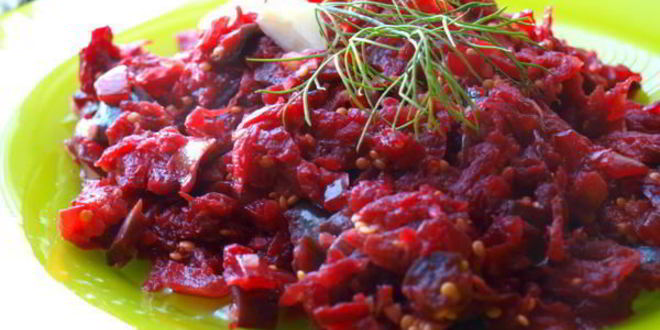 Рецепт гарнира из свеклы и баклажанов