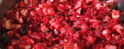 Шаг 3: гарнира из свеклы и баклажанов