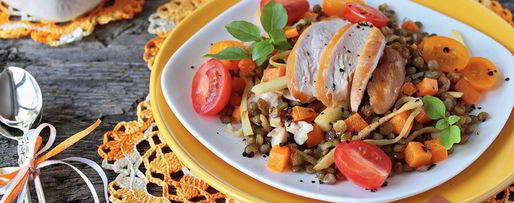 Шаг 7: чечевицы с курицей