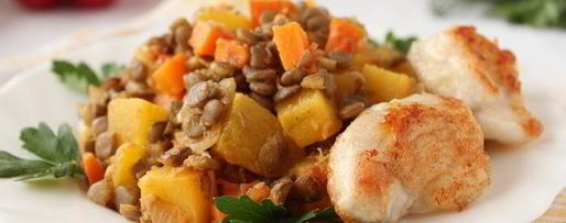 Шаг 6: чечевицы с тыквой