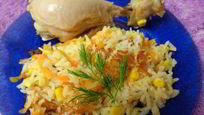 Рецепт Ежкиного риса с куриными ножками