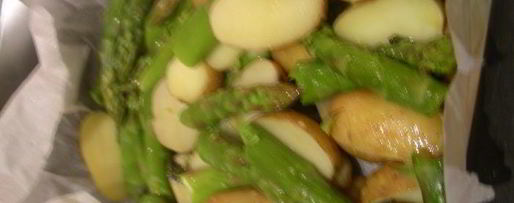 Шаг 3: картофеля и спаржа с мятой и лимонным маслом