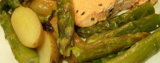 Шаг 4: картофеля и спаржа с мятой и лимонным маслом