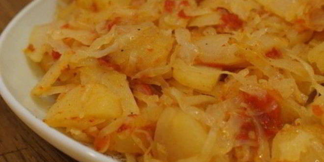Рецепт картофеля с капустой