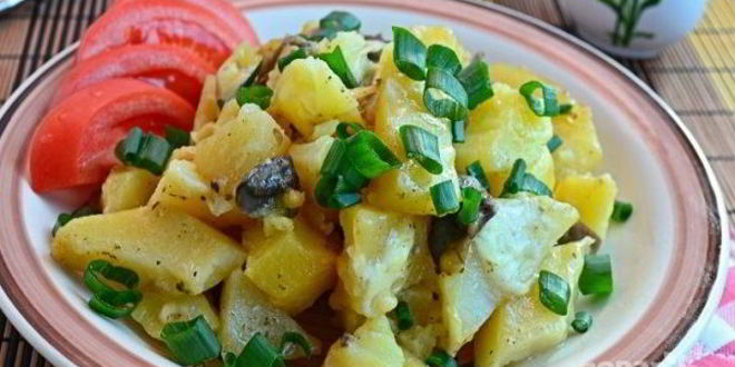 Рецепт картофеля с шампиньонами в мультиварке