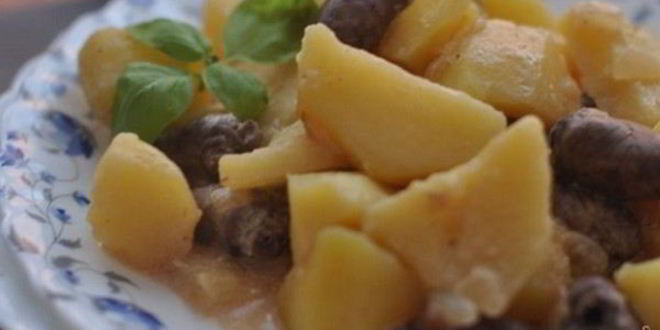 Рецепт картошки с куриными сердечками в мультиварке