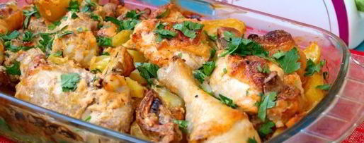 Шаг 11: картошки с курицей и грибами в духовке