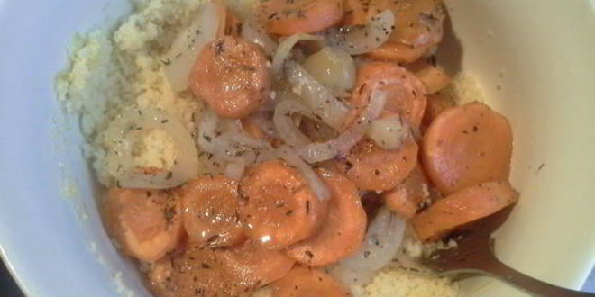 Рецепт лимонного кускуса с запеченными овощами