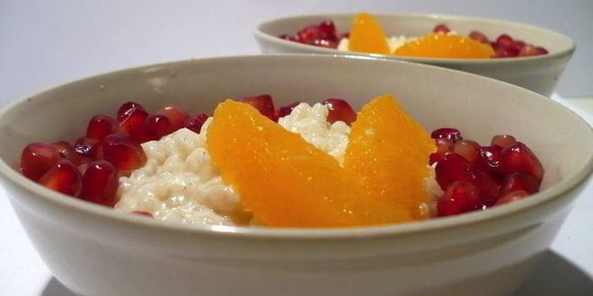 Рецепт молочного риса с кардамоном и гранатом