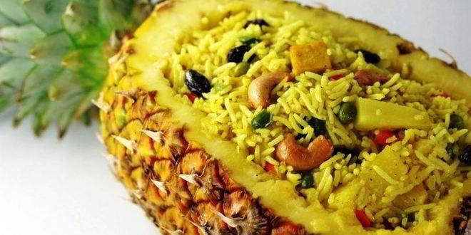 Рецепт риса с ананасом