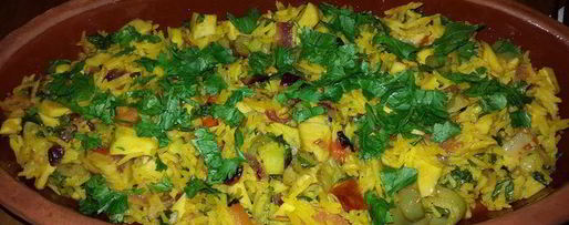 Шаг 7: риса с авокадо и овощами, запеченный в глиняных тарелках