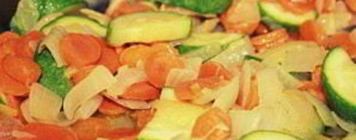 Шаг 1: риса с кабачками и курицей