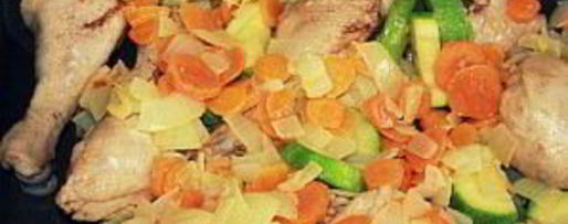 Шаг 2: риса с кабачками и курицей