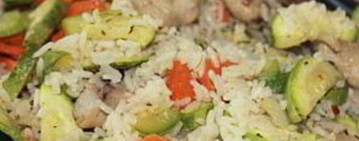 Шаг 5: риса с кабачками и курицей