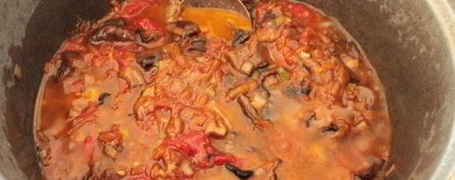 Шаг 5: риса с капустой и сушеными грибами