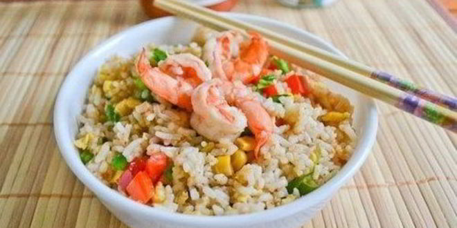 Рецепт риса с креветками и болгарским перцем
