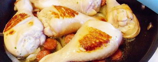 Шаг 17: риса с креветками, курицей и копчеными колбасками