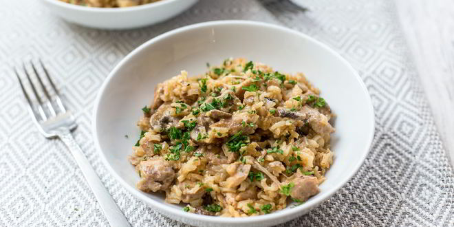 Рецепт риса с курицей и грибами в скороварке