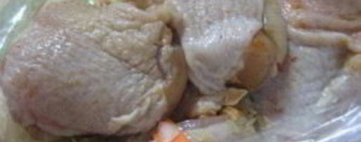 Шаг 1: риса с курицей в рукаве