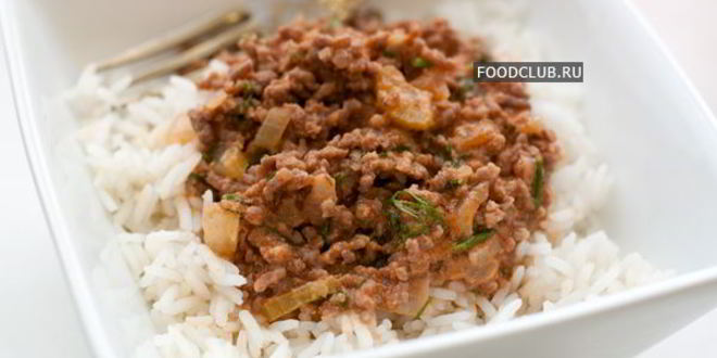 Рецепт риса с мясным соусом в мультиварке