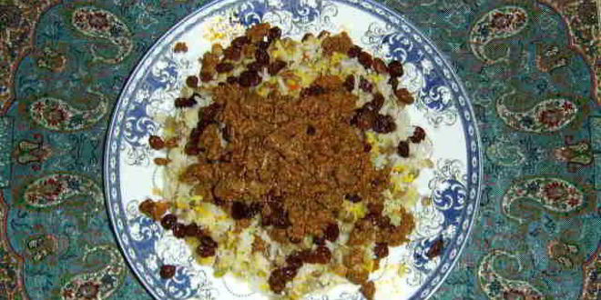 Рецепт риса с зеленой чечевицей, изюмом и поджаренным фаршем