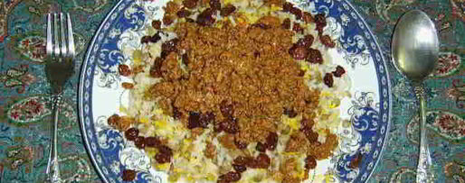 Шаг 5: риса с зеленой чечевицей, изюмом и поджаренным фаршем