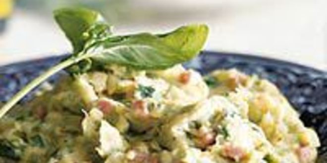 Рецепт варенного картофеля с мясным фаршем и пореем