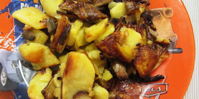 Рецепт жареной картошки с грибами