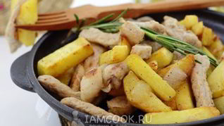 Рецепт Жареной картошки с мясом