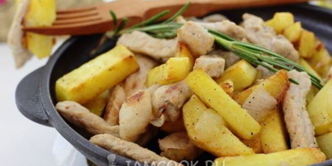 Рецепт жареной картошки с мясом