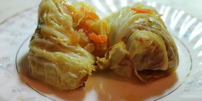 Рецепт голубцов из савойской капусты с грибами без мяса