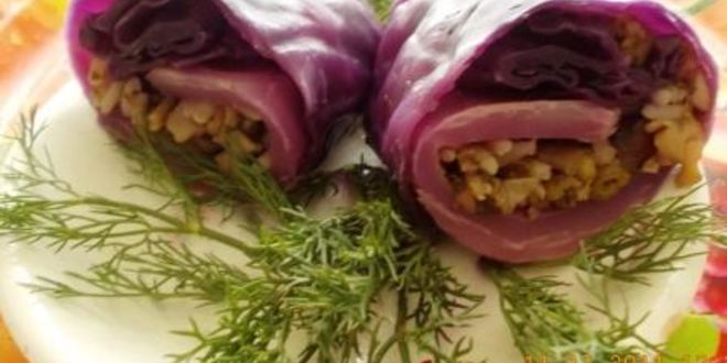 Рецепт постных голубцов из краснокочанной капусты