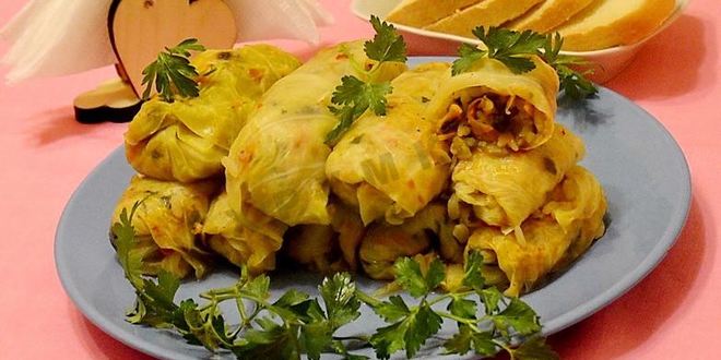 Рецепт постных голубцов с грибами и рисом