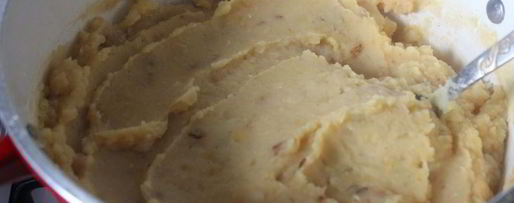 Шаг 5: горохова-картофельного пюре с жареным луком