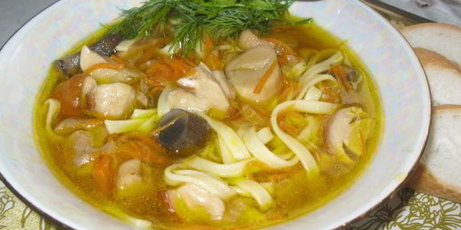 Рецепт грибной лапши