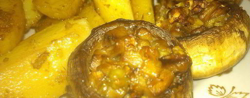 Шаг 3: фаршированных грибов с картофелем