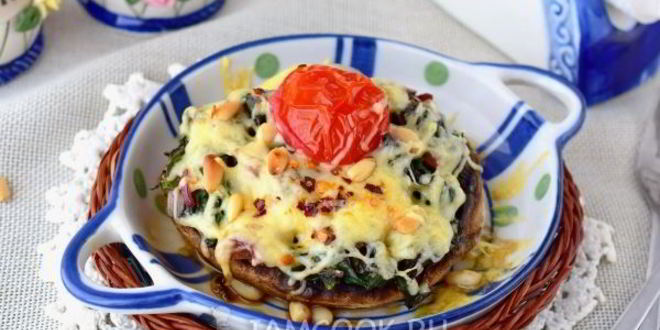 Рецепт фаршированных грибов с сыром в духовке